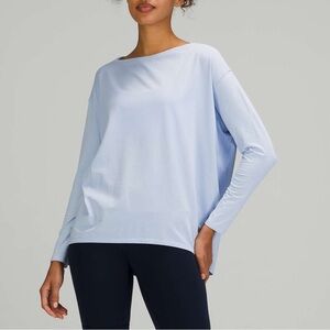 Lululemon Back In Action Long Sleeve *Nulu (size 4 in pastel blue)